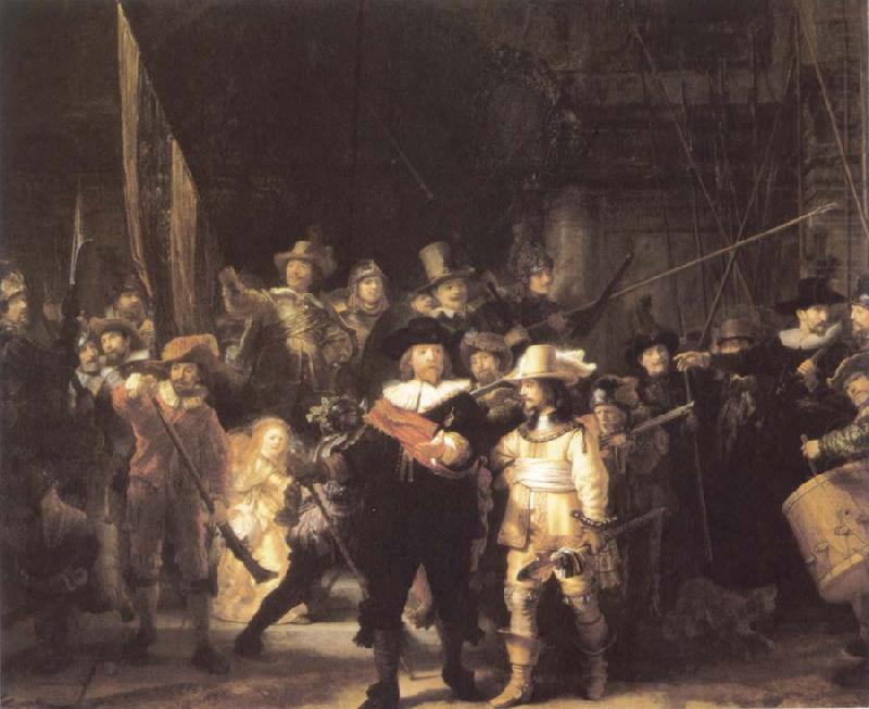 REMBRANDT Harmenszoon van Rijn The Company of Frans Banning Cocq and Willem van Ruytenburch also Known as the Night Watch china oil painting image